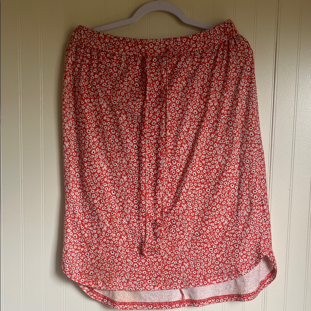 Floral Red Skirt midi